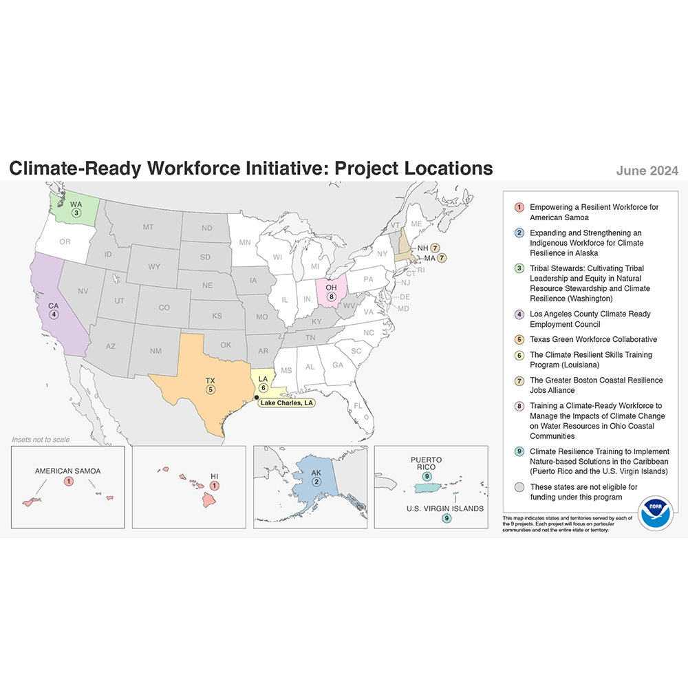 thumbnail of a screenshot of a the climate ready workforce projects around the country